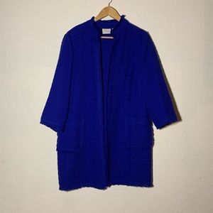 Chico’s Cobalt Blue Cotton Tweed Jacket